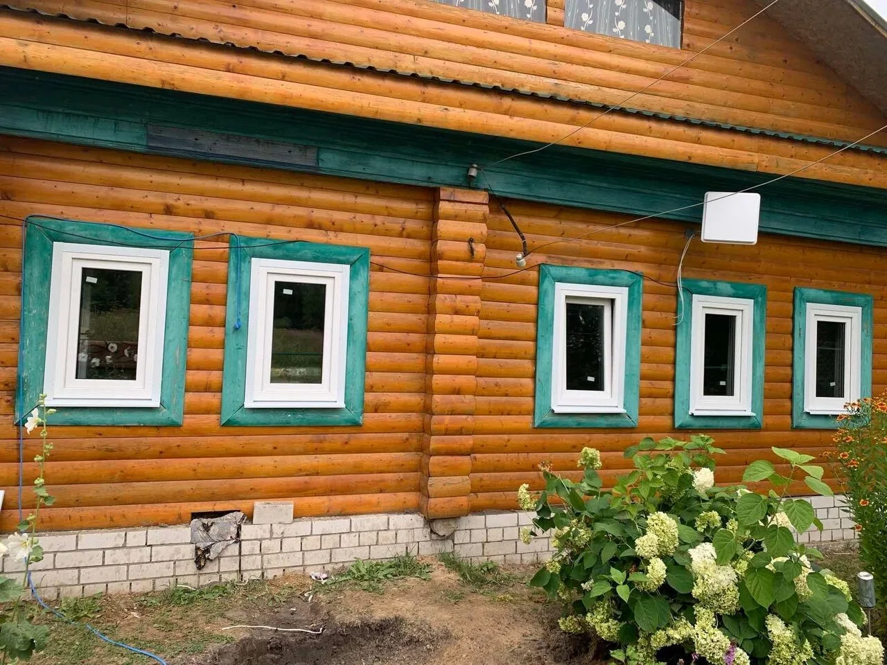Пластиковые окна в деревянном доме — д. Просье — фото 1